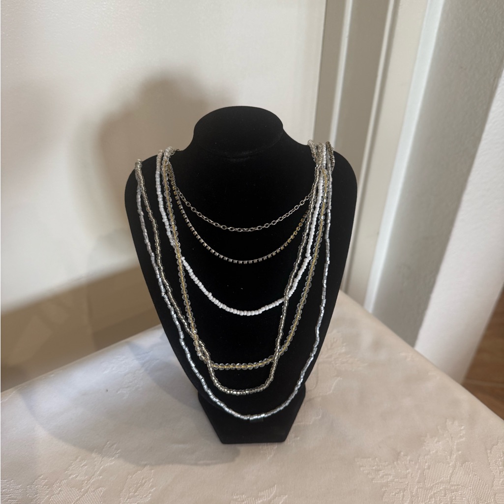American Eagle Outfitters Silver Multi-Layer Necklace 13$